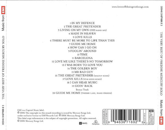 Freddie Mercury : The Very Best Of Freddie Mercury Solo (CD, Comp, RM)