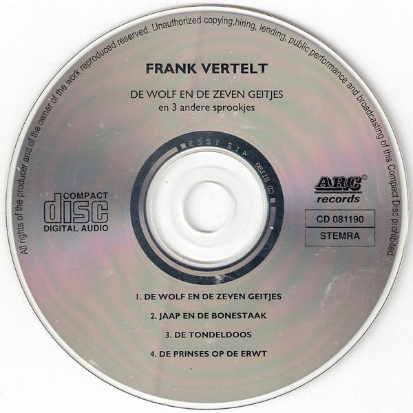 Frank Vertelt : De Wolf En De Zeven Geitjes En 3 Andere Sprookjes (CD, MiniAlbum)