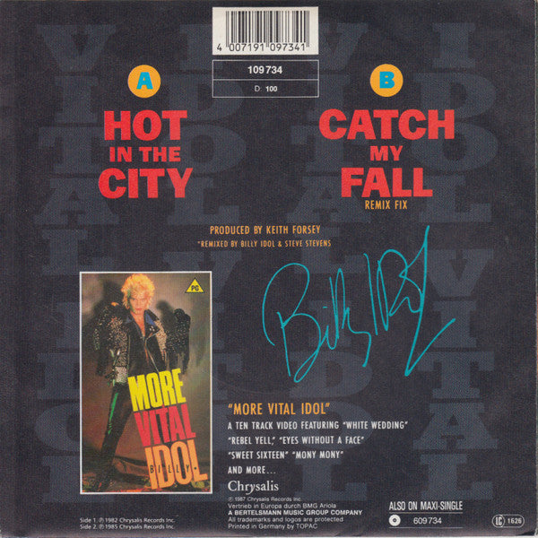 Billy Idol : Hot In The City (7", Single, RE)