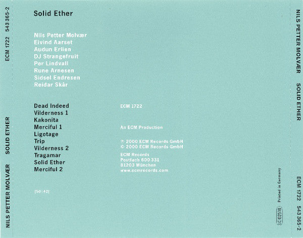 Nils Petter Molvær : Solid Ether (CD, Album)