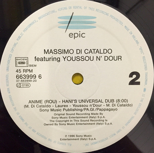 Massimo Di Cataldo Featuring Youssou N'Dour Remixed And Recycled By Hani : Anime Rou (12")