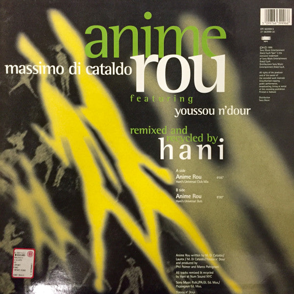 Massimo Di Cataldo Featuring Youssou N'Dour Remixed And Recycled By Hani : Anime Rou (12")