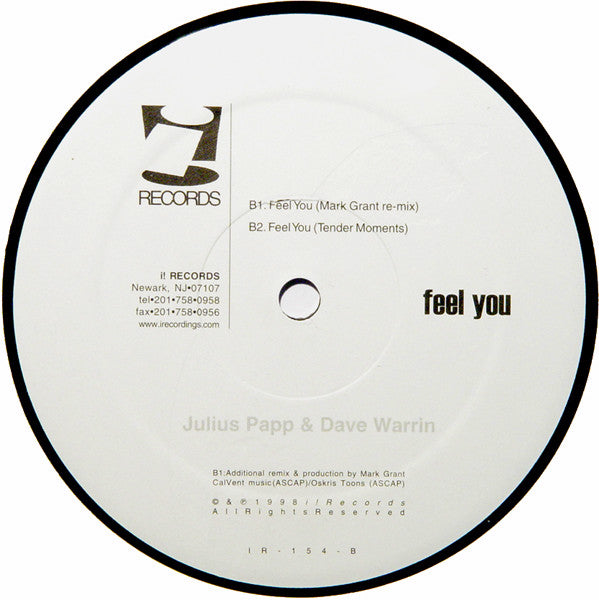 Julius Papp & Dave Warrin : Feel You (12")