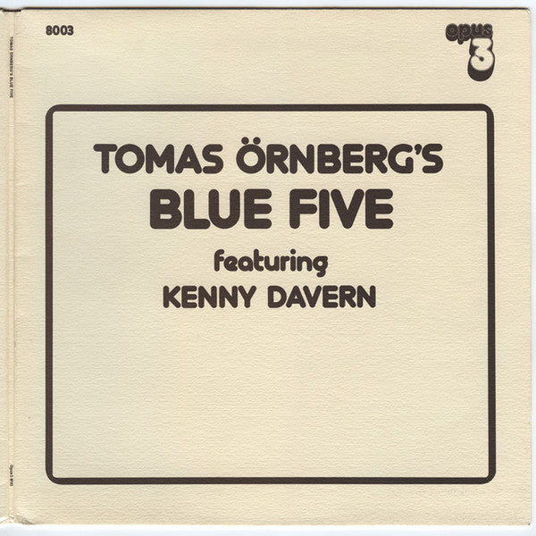 Tomas Örnberg's Blue Five Feat. Kenny Davern : Tomas Örnberg's Blue Five (LP, Album, Gat)
