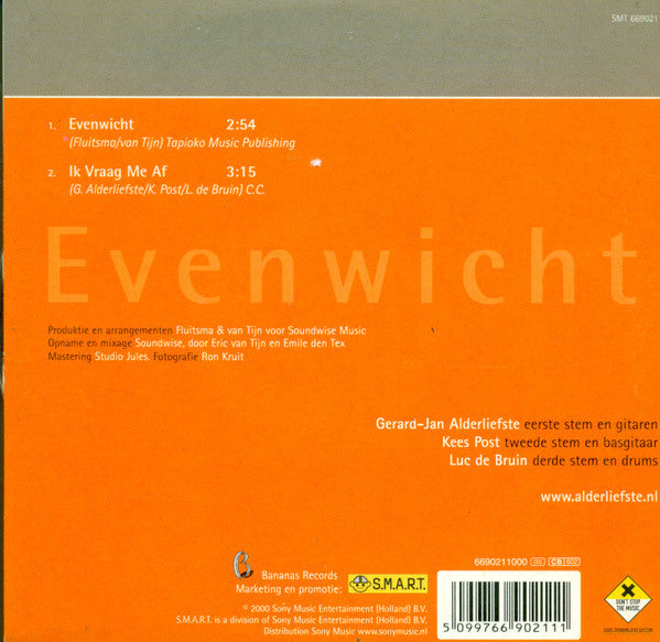 Alder Liefste : Evenwicht (CD, Single, Car)