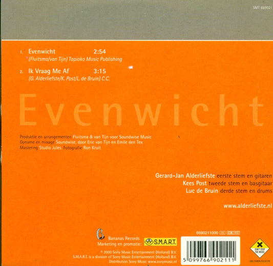 Alder Liefste : Evenwicht (CD, Single, Car)