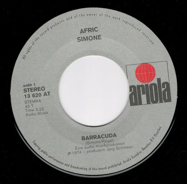 Afric Simone : Barracuda  (7", Single)