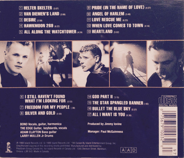 U2 : Rattle And Hum (CD, Album, RE)