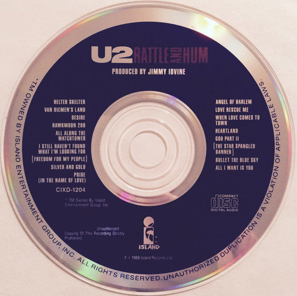 U2 : Rattle And Hum (CD, Album, RE)