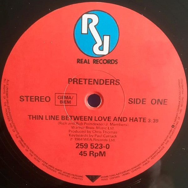 The Pretenders : Thin Line Between Love And Hate (12")