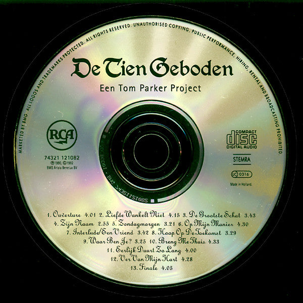 Tom Parker : De Tien Geboden (Een Tom Parker Project) (CD, Album)