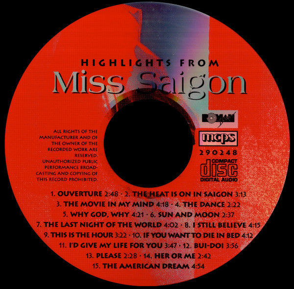 Various : Highlights From Miss Saigon (CD, Comp)