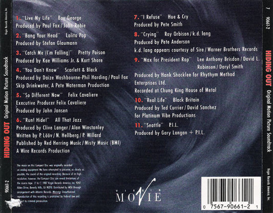 Various : Hiding Out (Original Motion Picture Soundtrack) (CD, Comp)