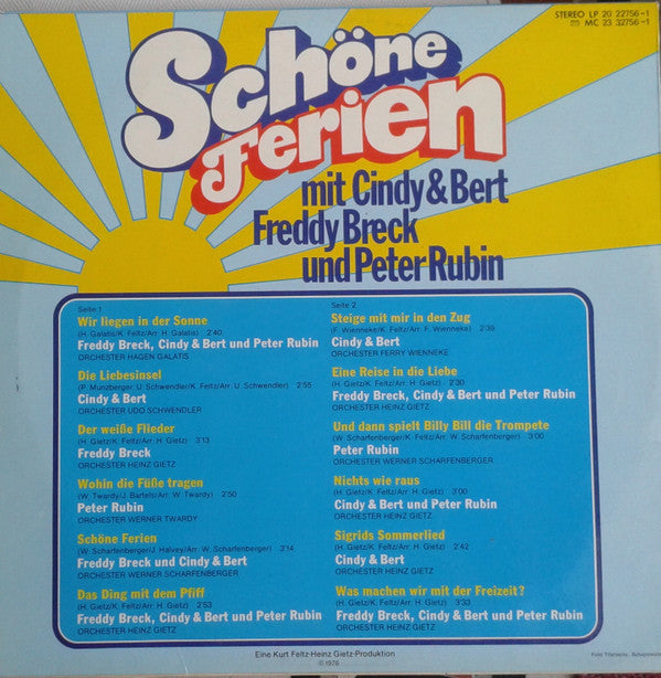 Cindy & Bert, Freddy Breck Und Peter Rubin : Schöne Ferien Mit Cindy & Bert, Freddy Breck Und Peter Rubin (LP, Comp)
