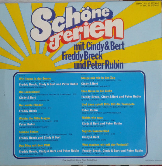 Cindy & Bert, Freddy Breck Und Peter Rubin : Schöne Ferien Mit Cindy & Bert, Freddy Breck Und Peter Rubin (LP, Comp)