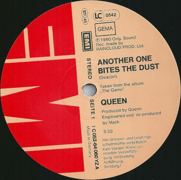 Queen : Another One Bites The Dust (12", Maxi)
