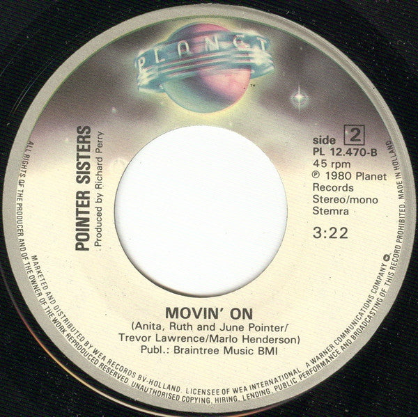 Pointer Sisters : He's So Shy (7", Single)