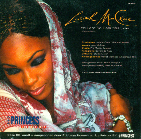 Leah McCrae : You Are So Beautiful (CD, Single, Promo)