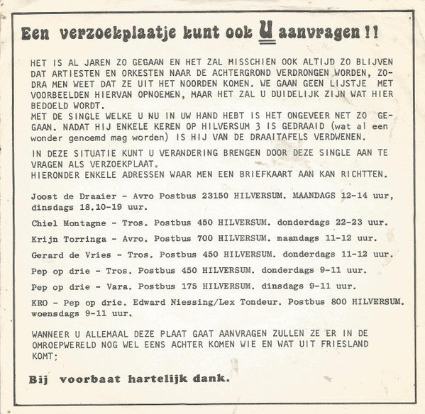 Apollo Trio (4) : Ik Kom Ut Fryslan (7", Single)