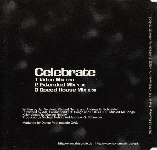 Kosmonova Versus Fiocco : Celebrate (CD, Maxi)