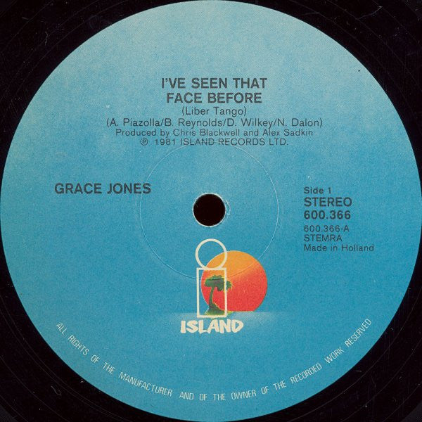 Grace Jones : I've Seen That Face Before / Pull Up To The Bumper (12", Single, Sup)