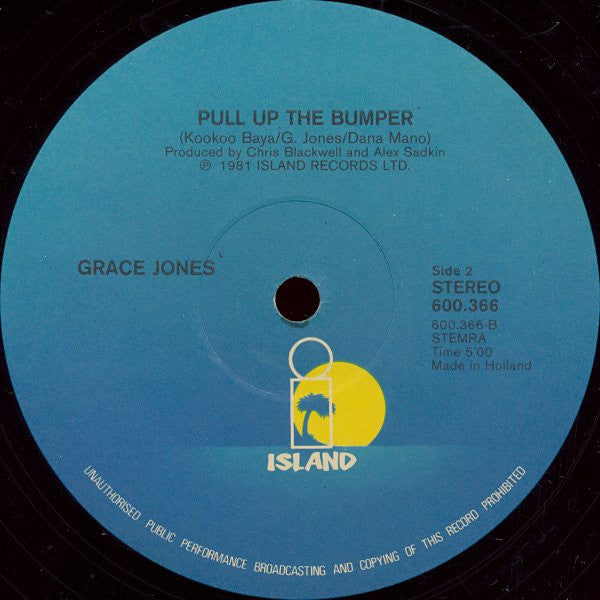 Grace Jones : I've Seen That Face Before / Pull Up To The Bumper (12", Single, Sup)