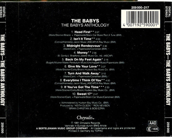 The Babys : Anthology (CD, Comp)