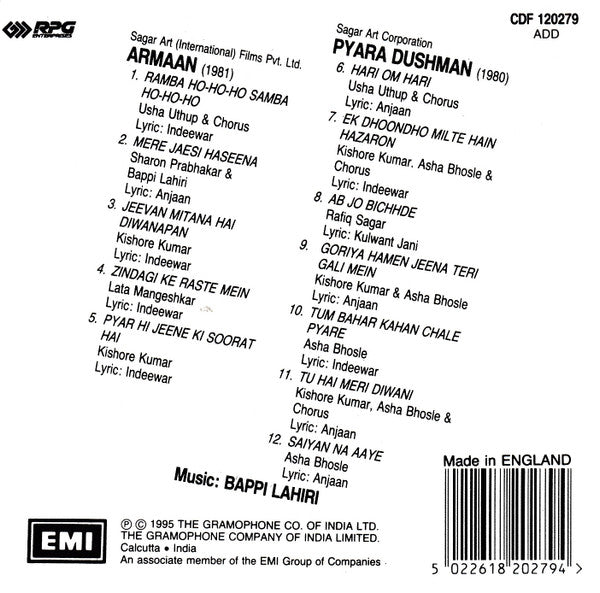 Bappi Lahiri : Armaan / Pyara Dushman (CD, Comp)
