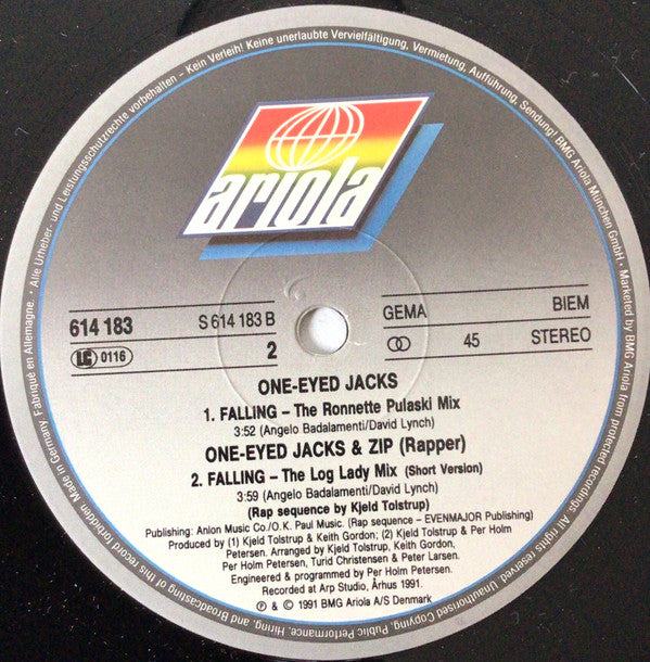 One-Eyed Jacks : Falling (The Twin Peaks Dance Mixes) (12", Single)