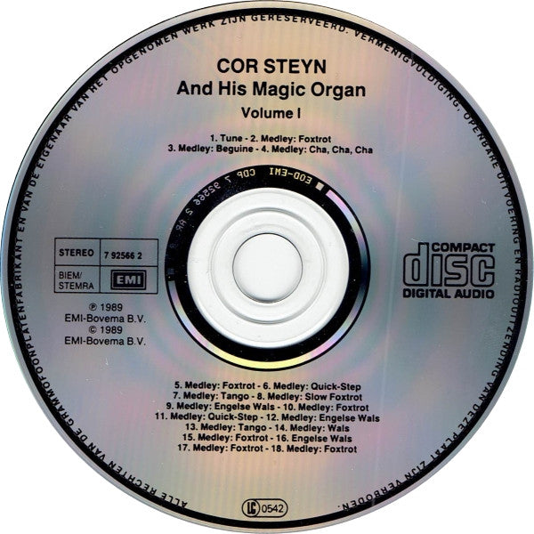 Cor Steyn : Cor Steyn And His Magic Organ Volume 1 (CD, Comp)