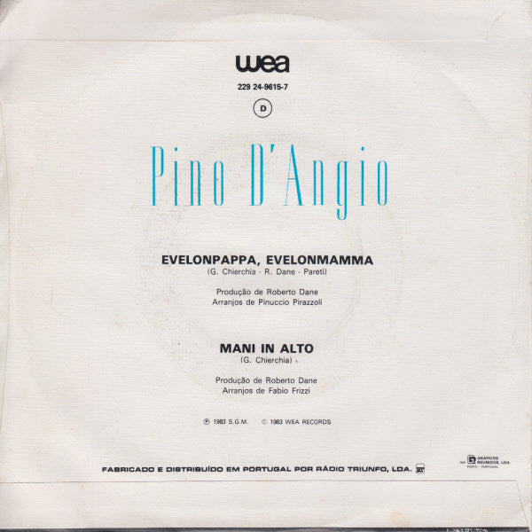 Pino D'Angiò : Evelonpappa, Evelonmamma (7", Single)