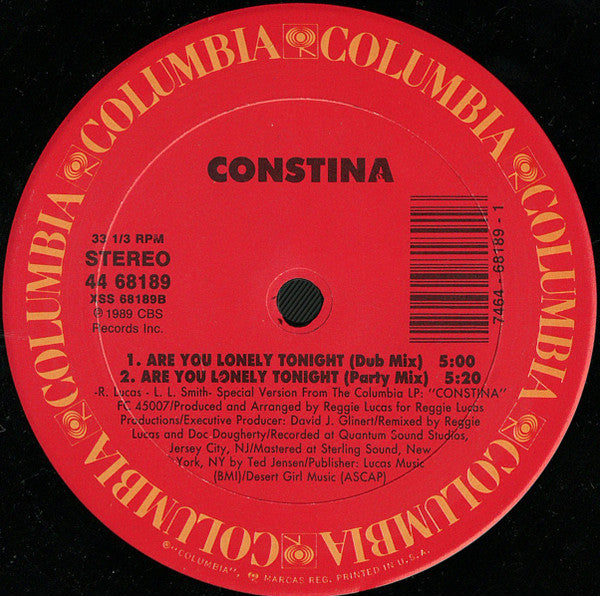 Constina : Are You Lonely Tonight (12", Single)