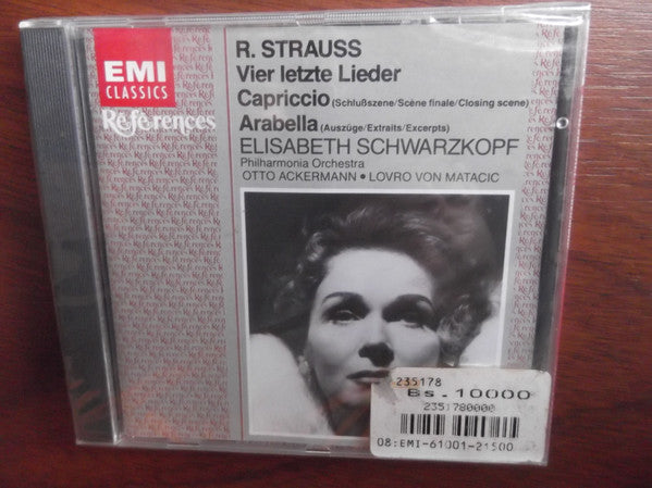 Richard Strauss - Elisabeth Schwarzkopf, Philharmonia Orchestra, Otto Ackermann, Lovro Von Matacic : Vier Letzte Lieder / Capriccio / Arabella (CD, Comp, Mono, RE, RM)