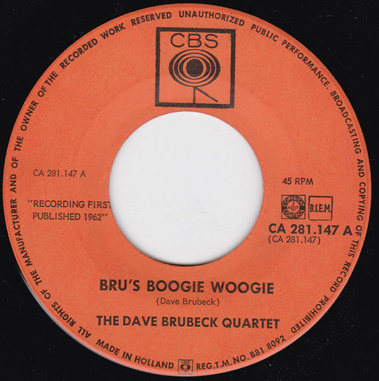 The Dave Brubeck Quartet : Bru's Boogie Woogie (7", Single)