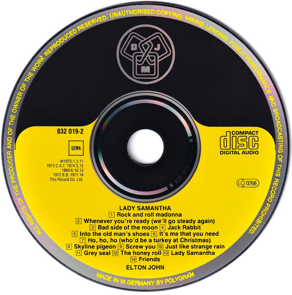 Elton John : Lady Samantha (CD, Comp)