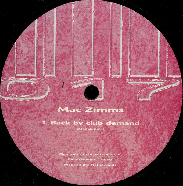 Mac Zimms : Back By Club Demand (12")