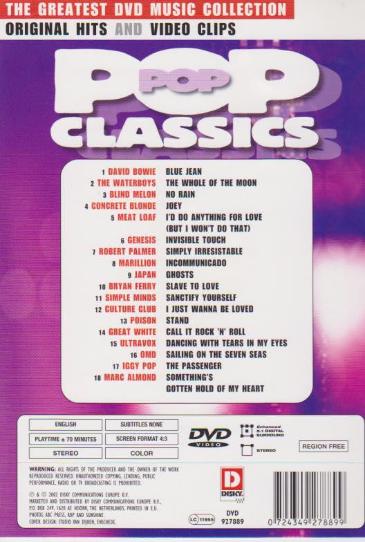 Various : Pop Classics (Original Hits And Video Clips) (DVD-V, Comp, Multichannel, NTSC, Tec)