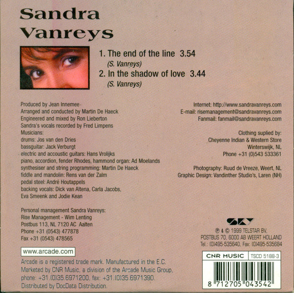 Sandra Vanreys : The End Of The Line (CD, Single, Car)