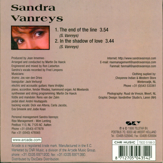 Sandra Vanreys : The End Of The Line (CD, Single, Car)