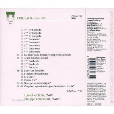 Erik Satie - Daniel Varsano / Philippe Entremont : Piano Works (CD, Comp, RM)