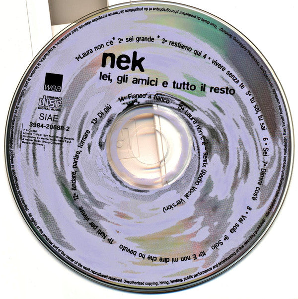 Nek : Lei Gli Amici E Tutto Il Resto (CD, Album)