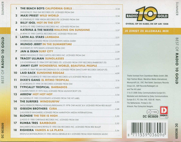 Various : Best Of Radio 10 Gold - Summer (CD, Comp)