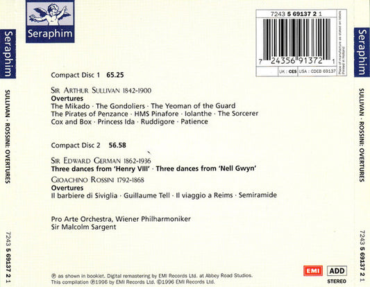 Sir Arthur Sullivan • Gioacchino Rossini | Sir Malcolm Sargent : Overtures (2xCD, Comp)