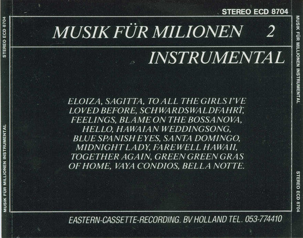 Unknown Artist : Musik Für Millionen 2 Instrumental (CD, Comp)