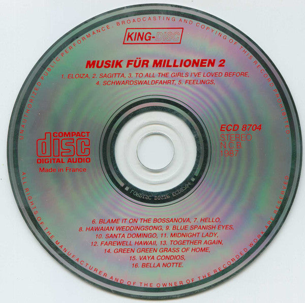 Unknown Artist : Musik Für Millionen 2 Instrumental (CD, Comp)