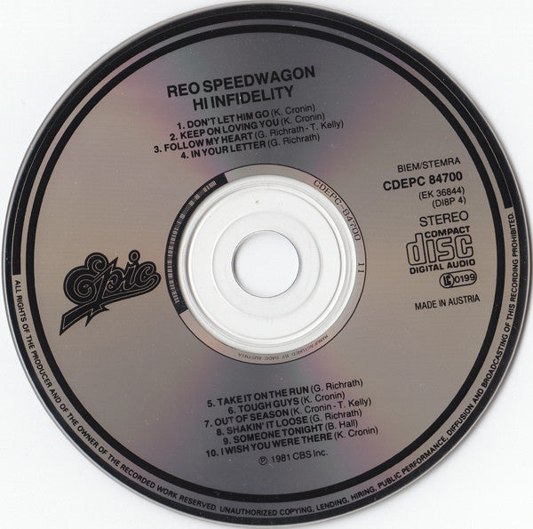 REO Speedwagon : Hi Infidelity (CD, Album, RE)