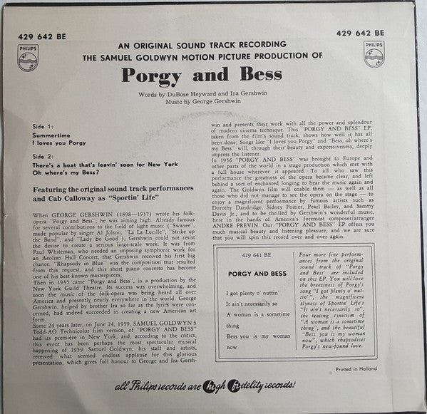 George Gershwin : Porgy And Bess (7", EP)
