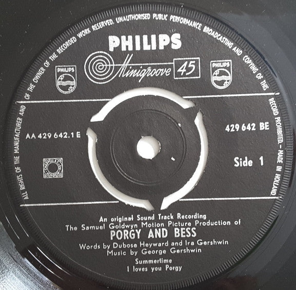 George Gershwin : Porgy And Bess (7", EP)