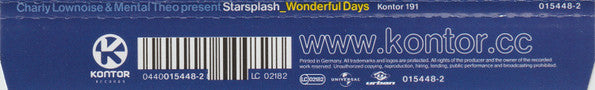 Charly Lownoise & Mental Theo Present Starsplash : Wonderful Days (CD, Maxi)