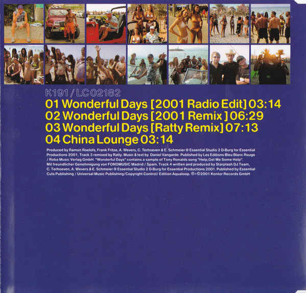 Charly Lownoise & Mental Theo Present Starsplash : Wonderful Days (CD, Maxi)